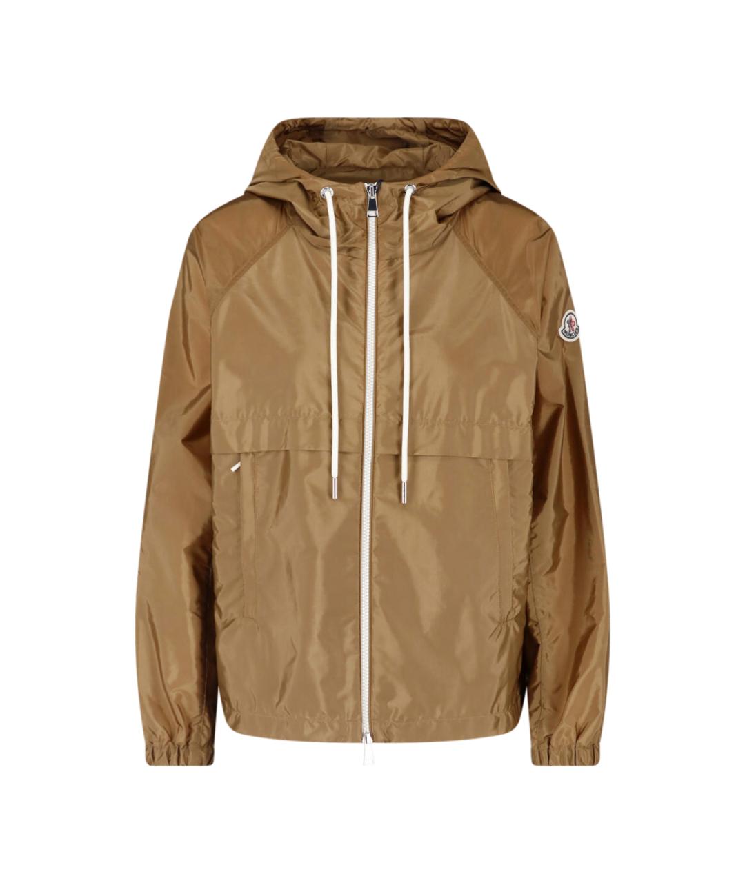MONCLER Коричневая полиамидовая куртка, фото 1