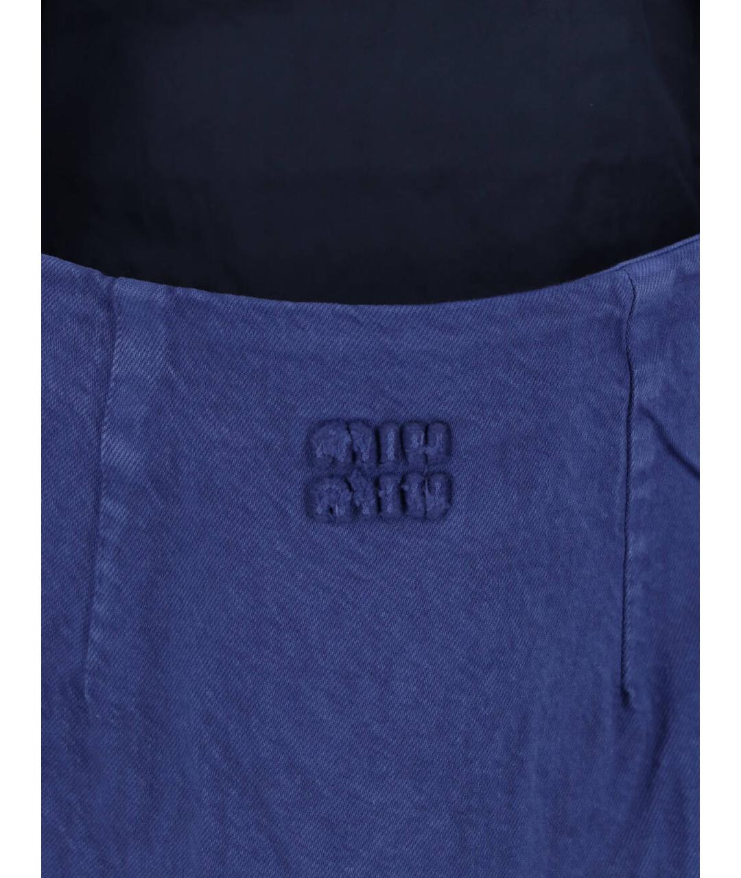 MIU MIU Синее хлопковое повседневное платье, фото 3