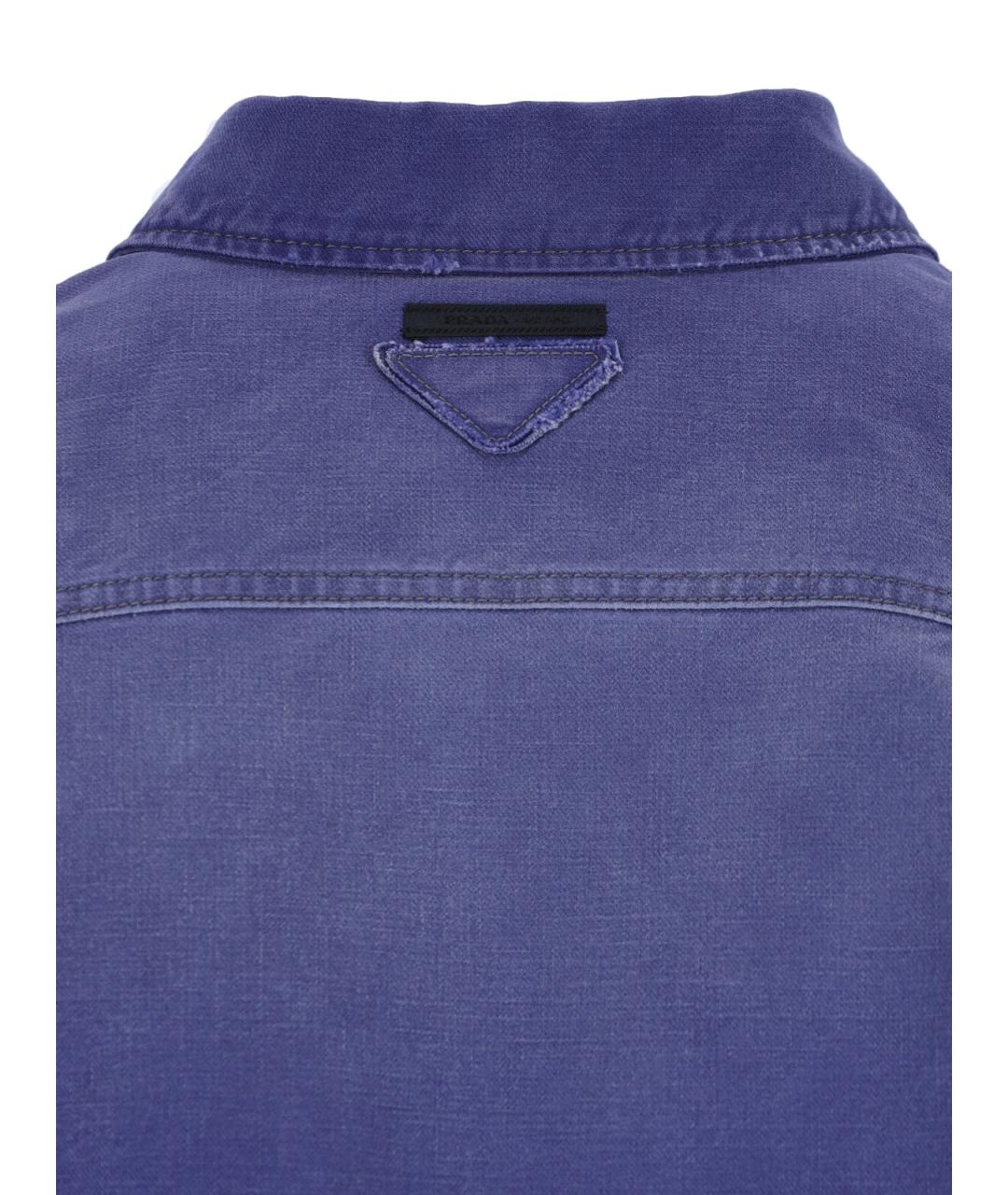 PRADA Синяя хлопковая кэжуал рубашка, фото 4