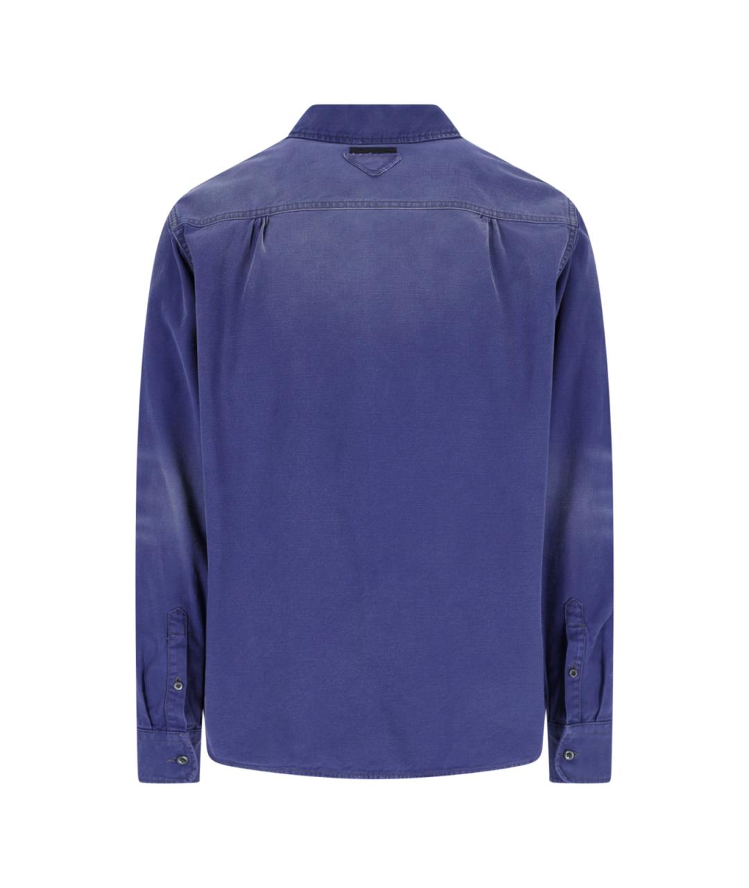 PRADA Синяя хлопковая кэжуал рубашка, фото 2