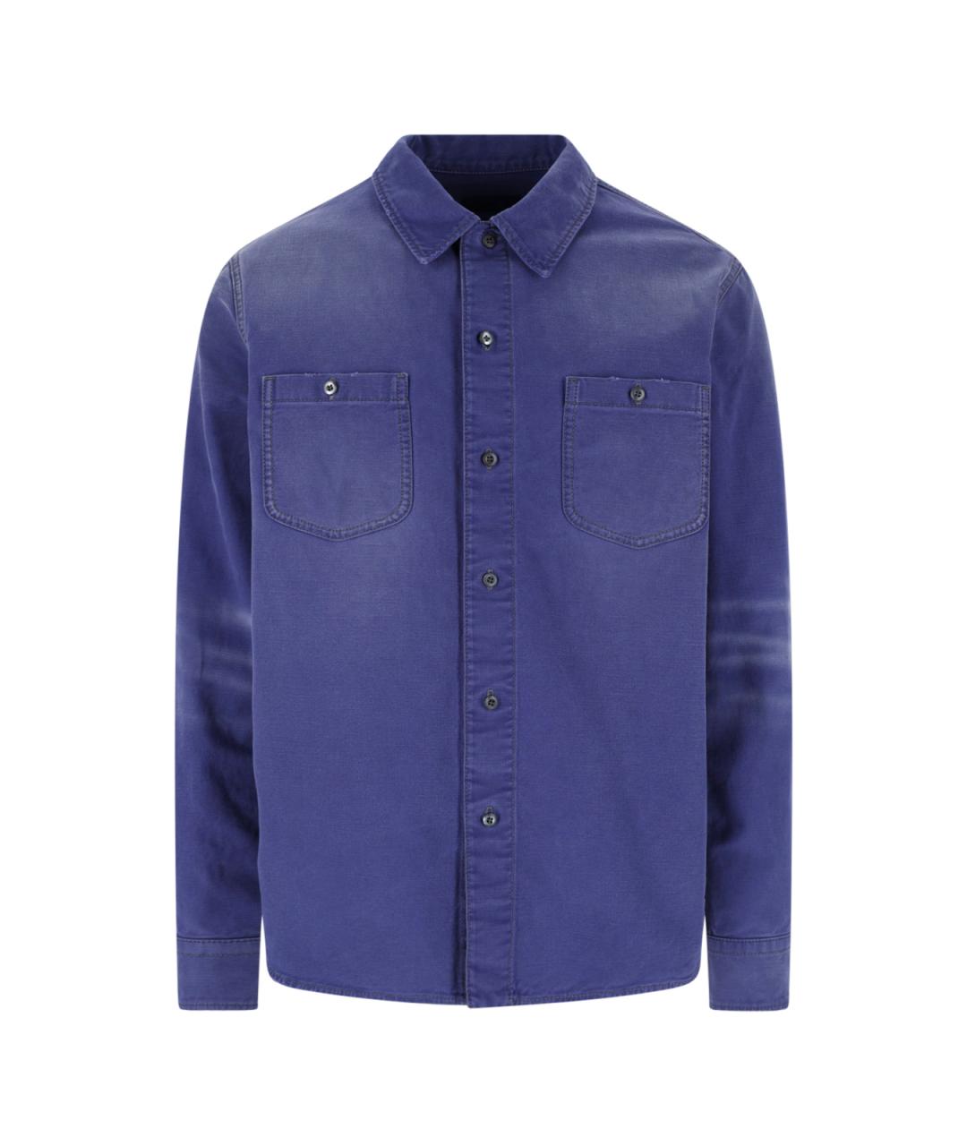 PRADA Синяя хлопковая кэжуал рубашка, фото 1