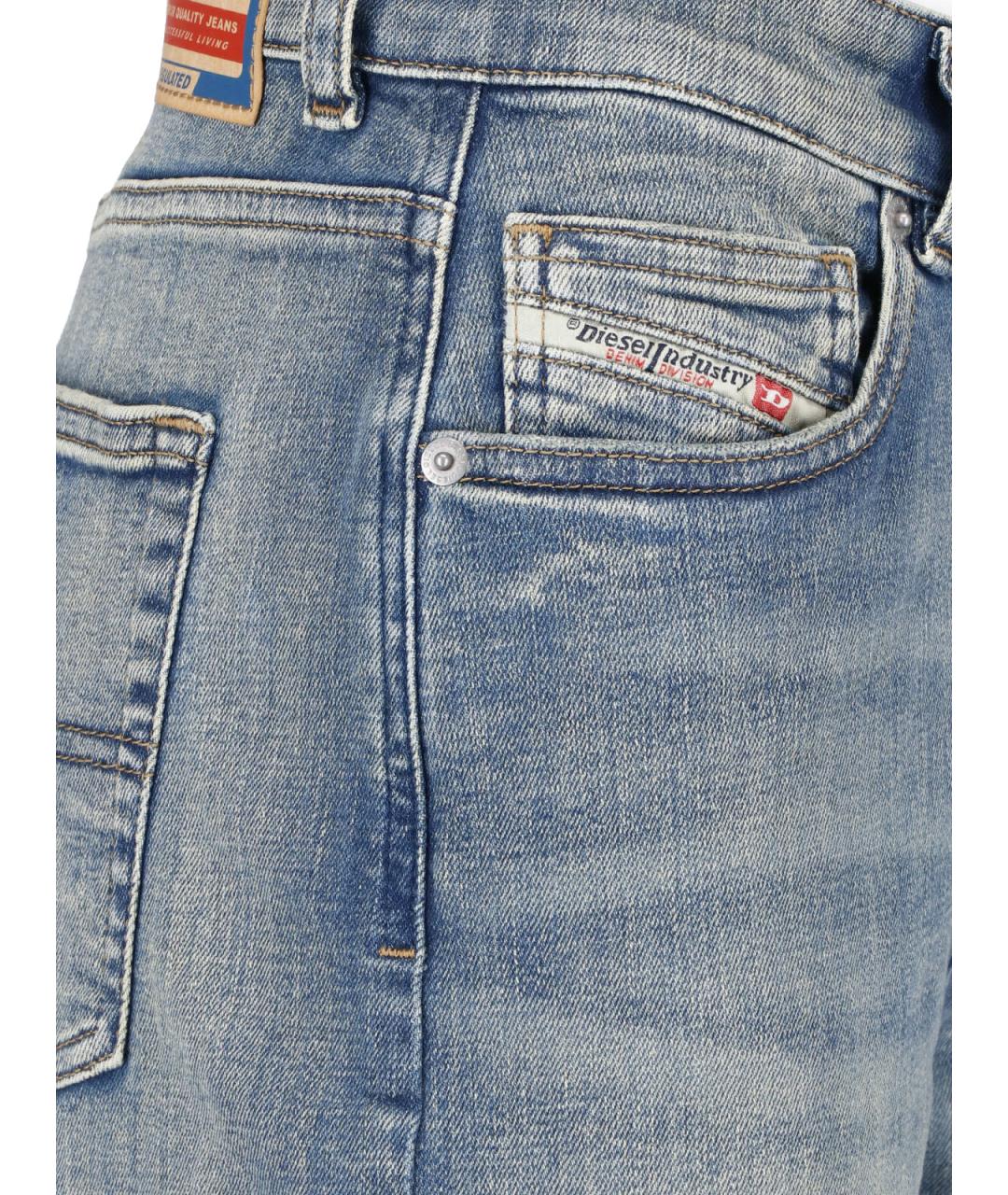 DIESEL Синие хлопковые прямые джинсы, фото 4