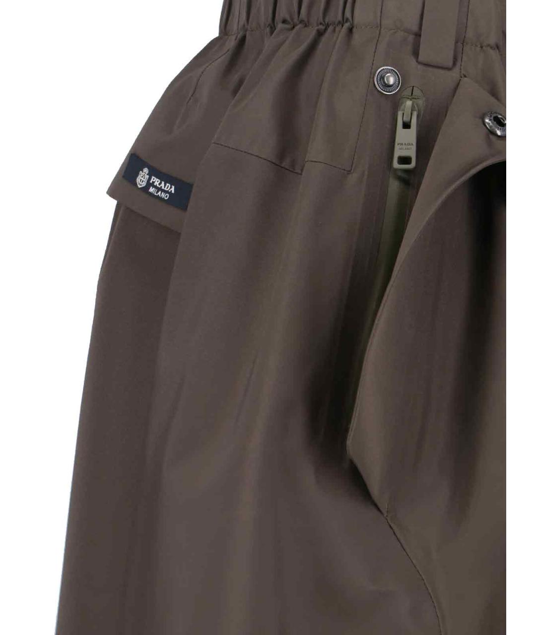 PRADA Коричневая полиэстеровая юбка миди, фото 4