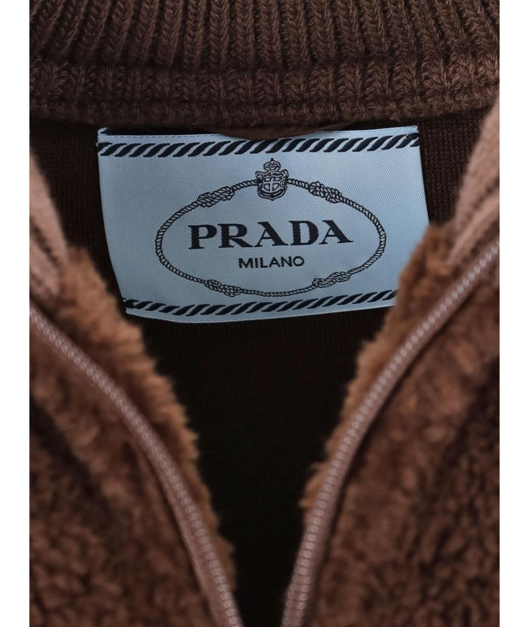 PRADA Коричневая шерстяная куртка, фото 4