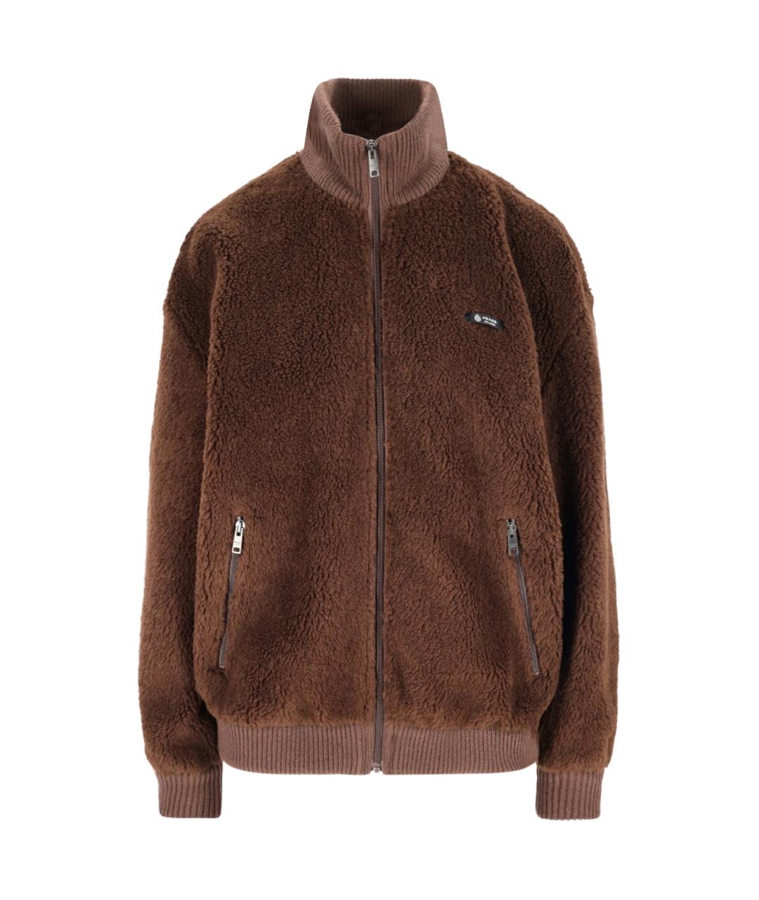 PRADA Коричневая шерстяная куртка, фото 1