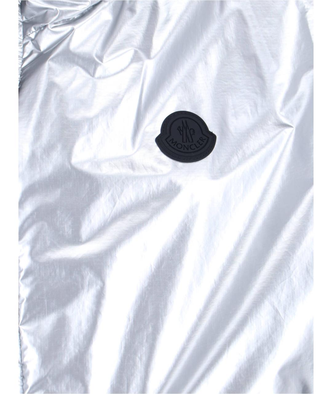 MONCLER Серебряная полиамидовая куртка, фото 2