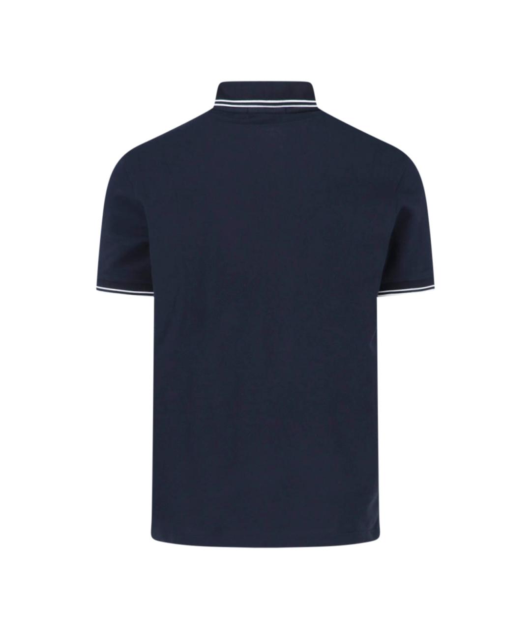 STONE ISLAND Темно-синее хлопковое поло с коротким рукавом, фото 2