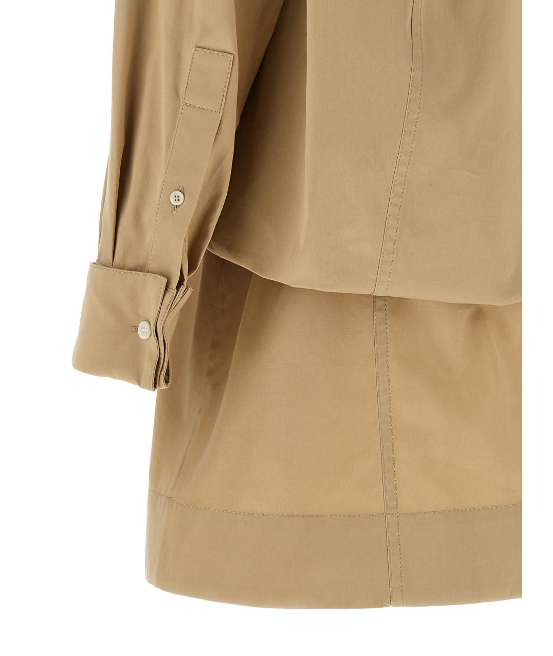 LOEWE Бежевое хлопковое повседневное платье, фото 4