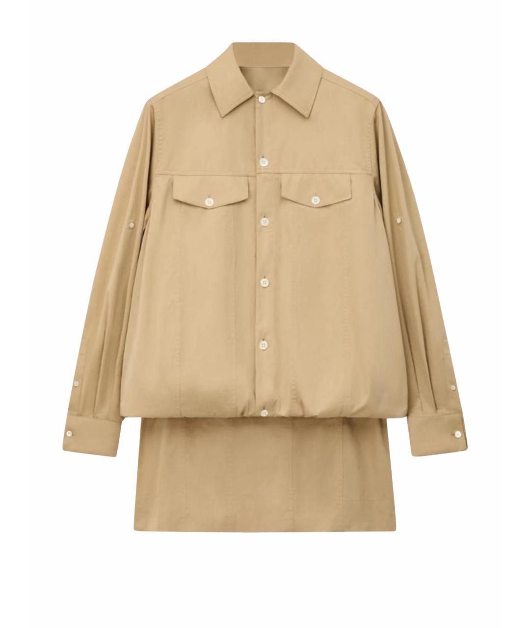 LOEWE Бежевое хлопковое повседневное платье, фото 1