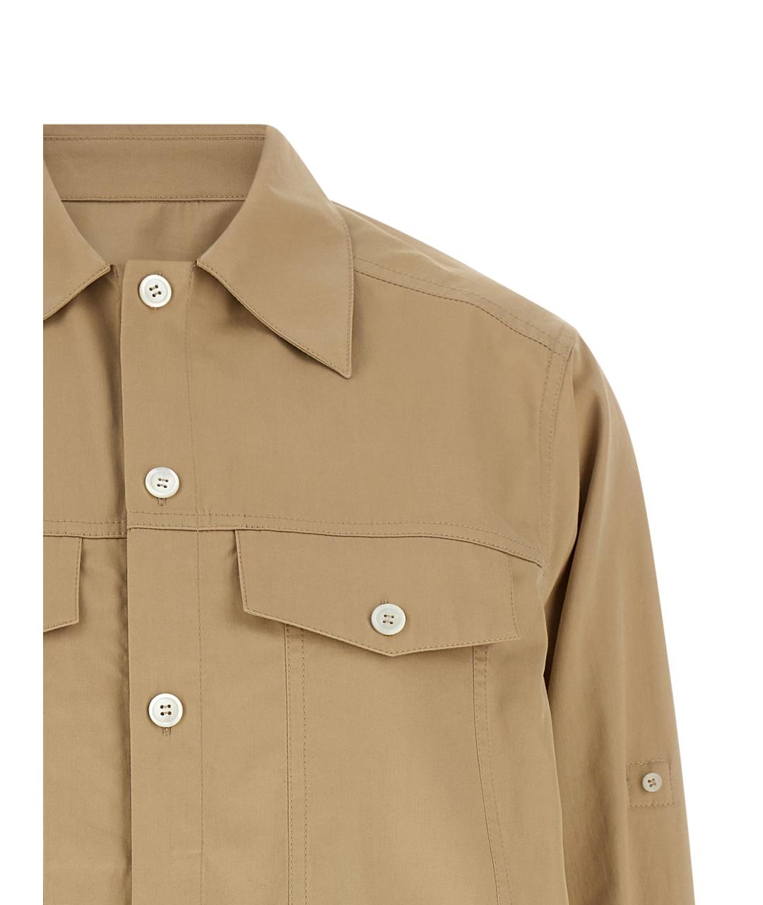 LOEWE Бежевое хлопковое повседневное платье, фото 3