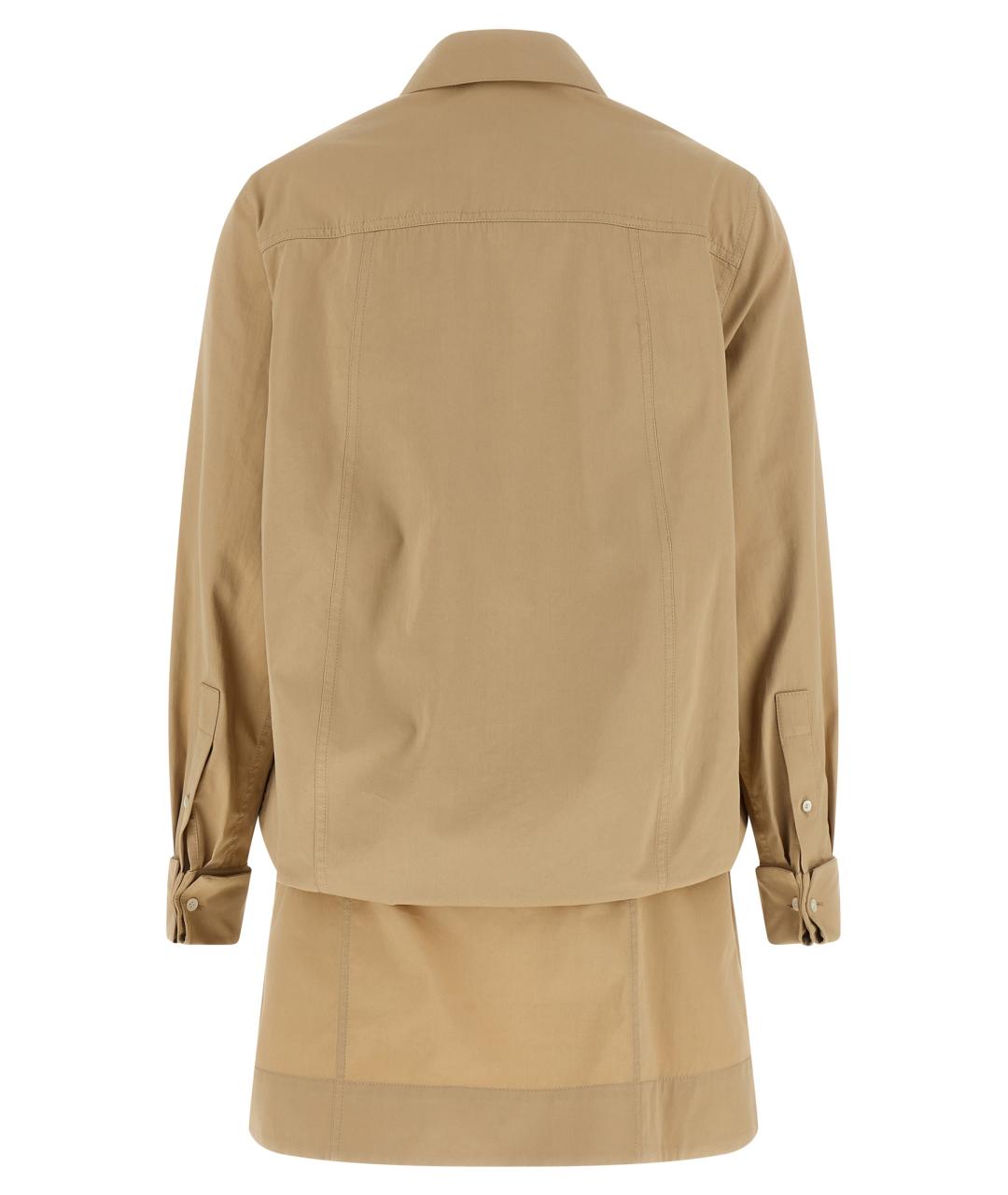 LOEWE Бежевое хлопковое повседневное платье, фото 2