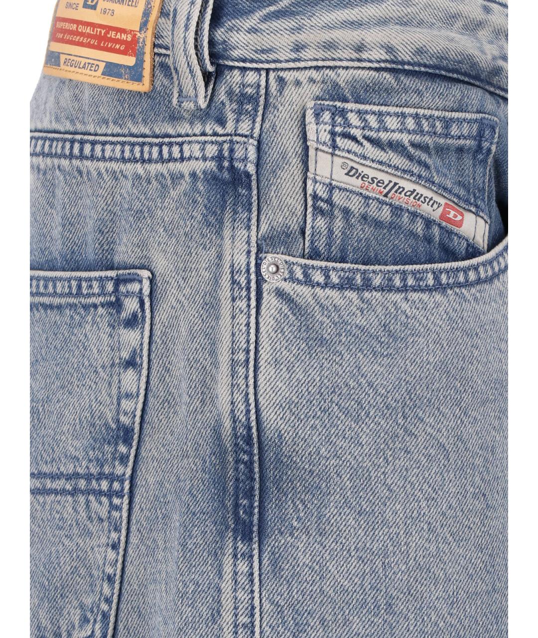 DIESEL Синие хлопковые прямые джинсы, фото 4