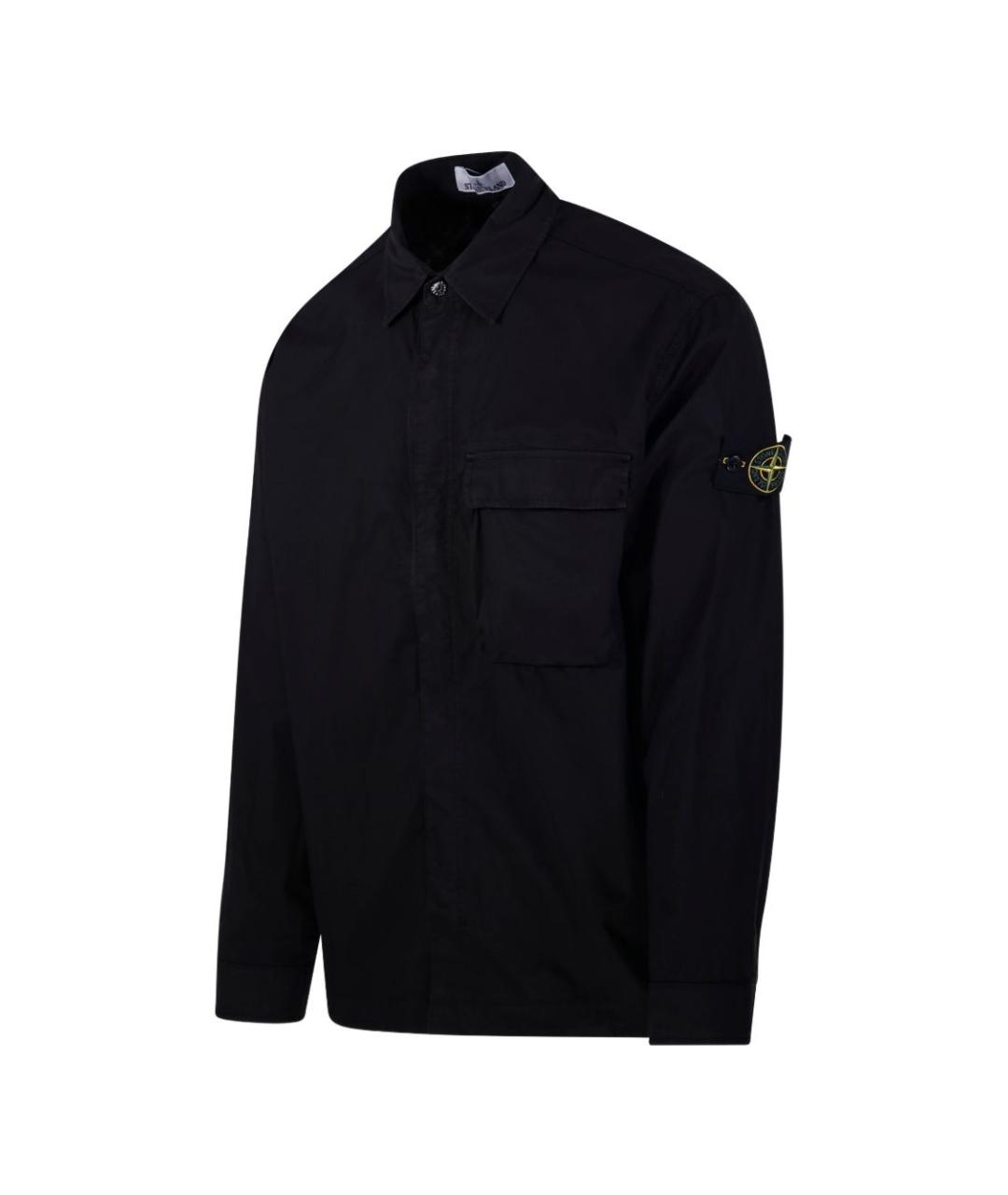 STONE ISLAND Черная хлопковая кэжуал рубашка, фото 3