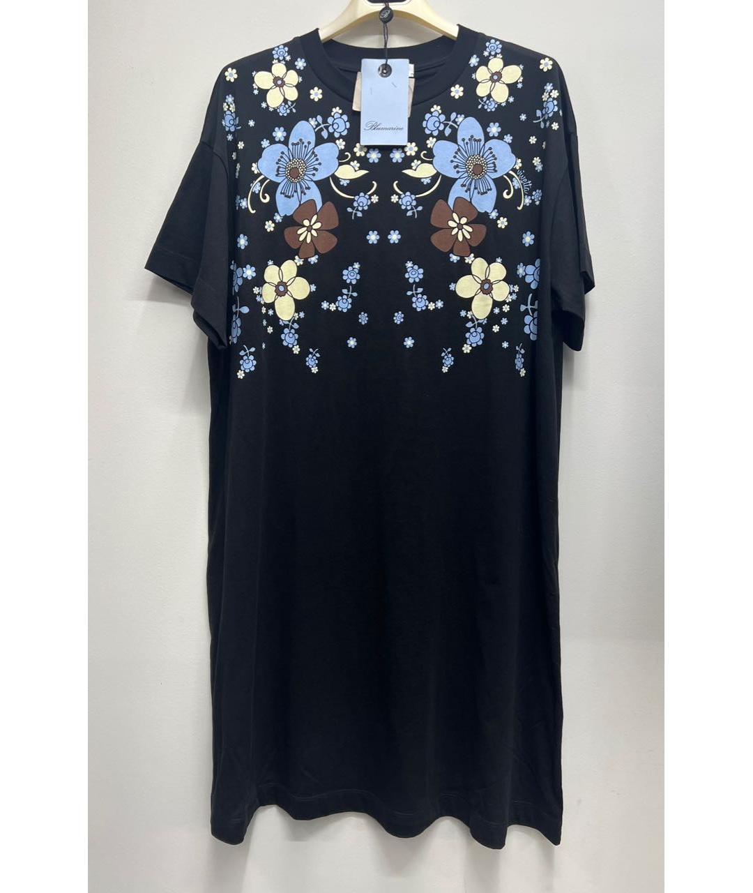 BLUMARINE Черное хлопковое повседневное платье, фото 4