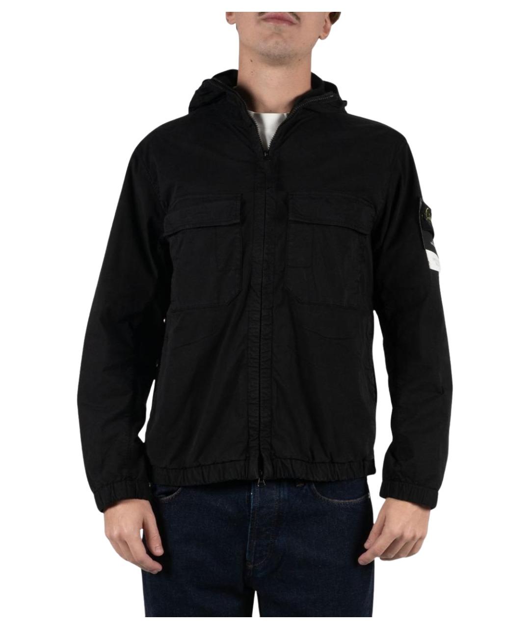 STONE ISLAND Черная хлопковая куртка, фото 1