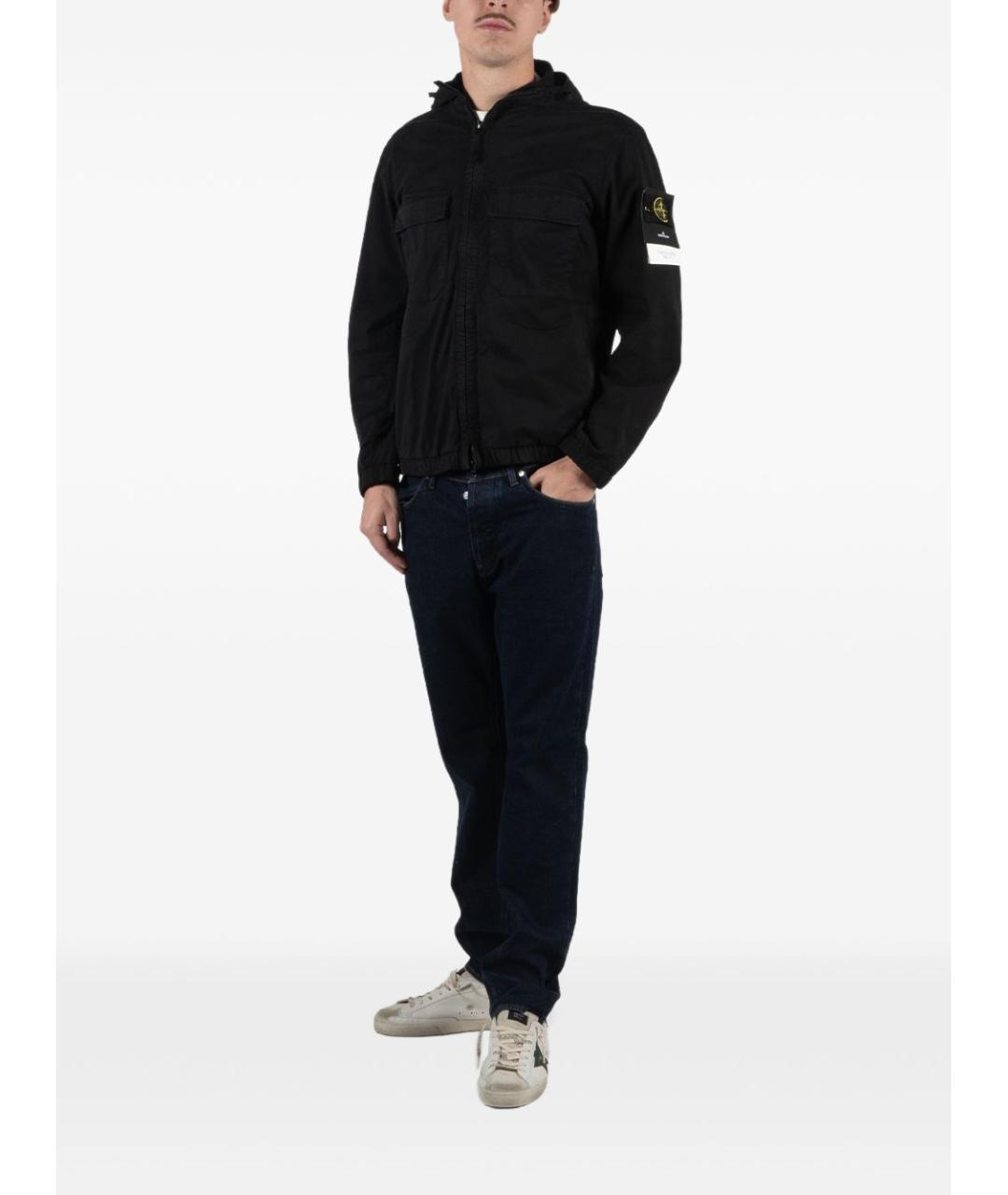 STONE ISLAND Черная хлопковая куртка, фото 4