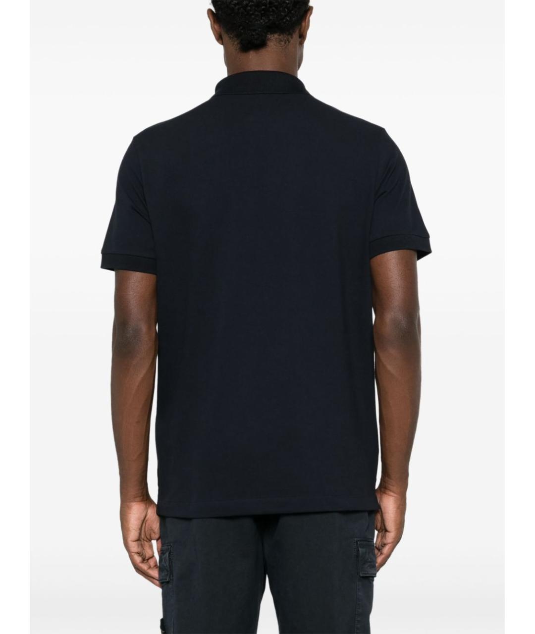 STONE ISLAND Темно-синее хлопковое поло с коротким рукавом, фото 3