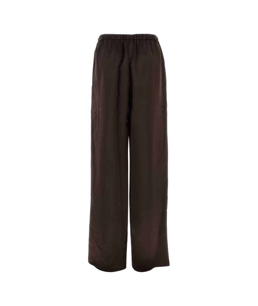 FERRAGAMO Коричневые вискозные прямые брюки, фото 2