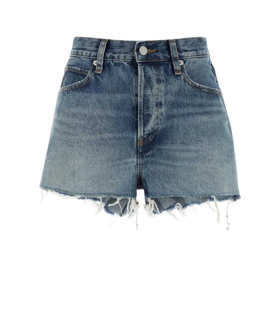 FRAME Синие хлопковые шорты, фото 1