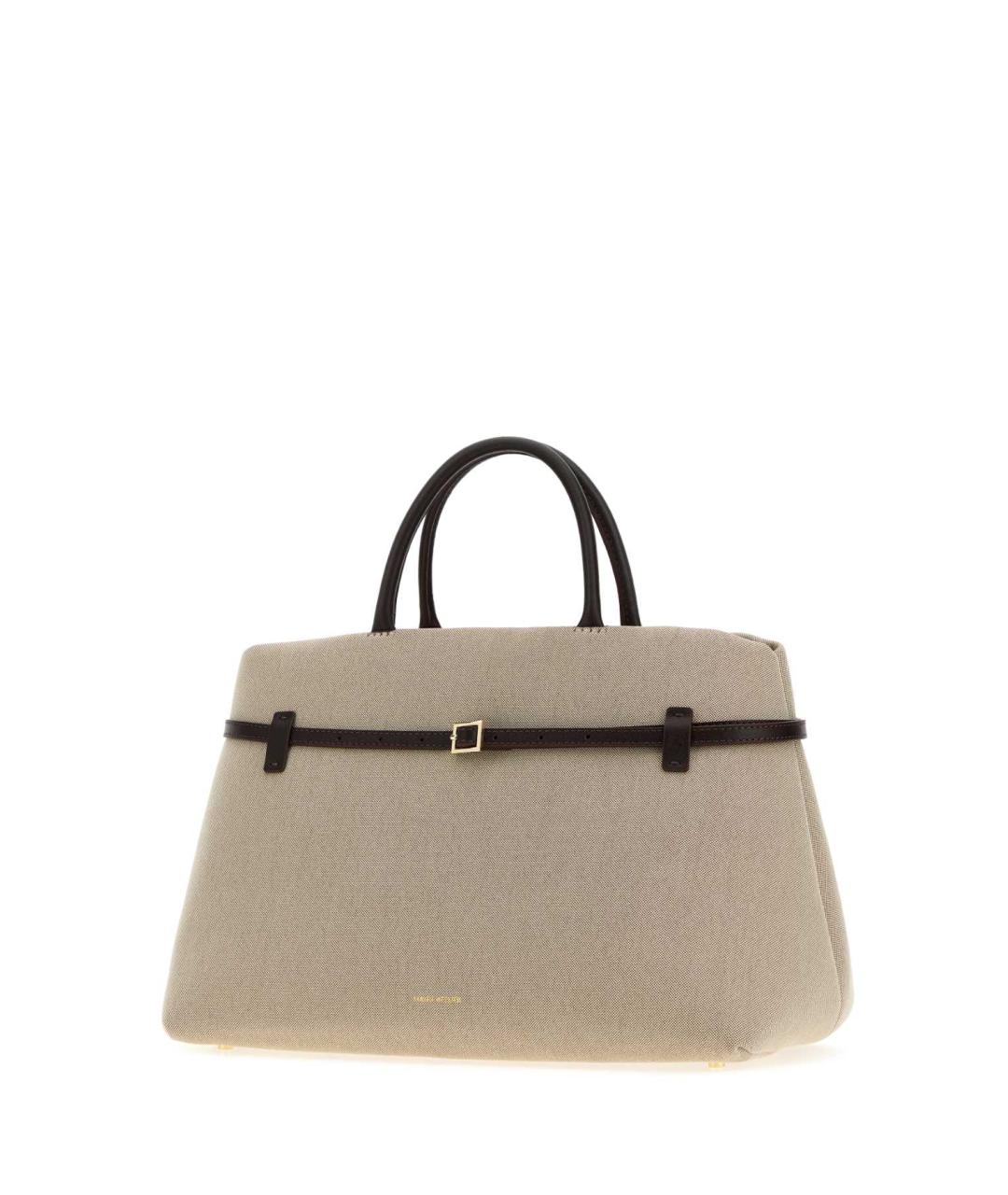 MANU ATELIER Бежевая тканевая сумка с короткими ручками, фото 2