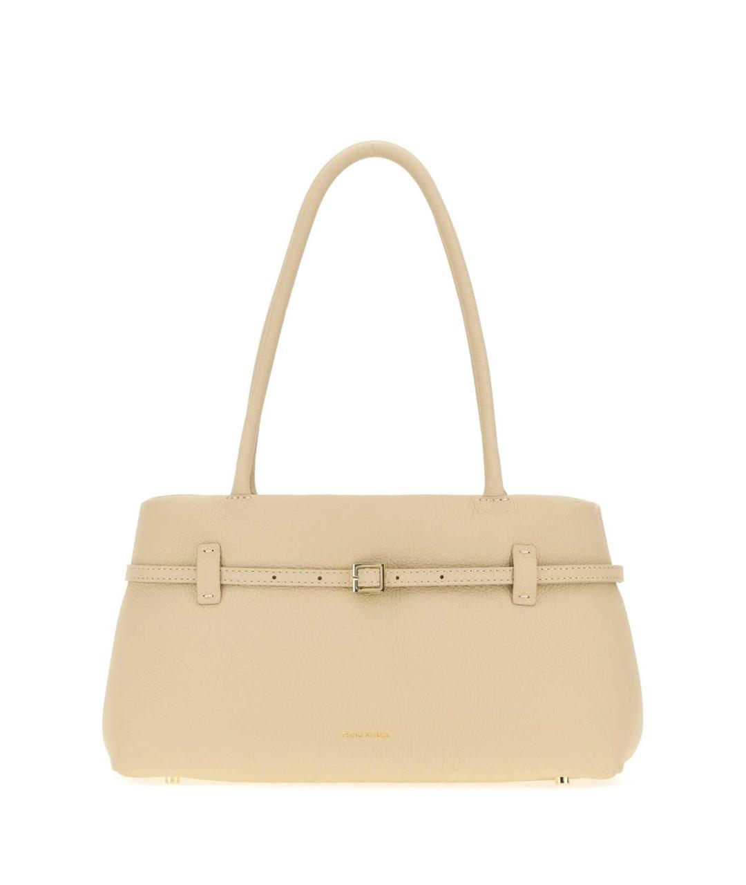 MANU ATELIER Бежевая кожаная сумка через плечо, фото 1