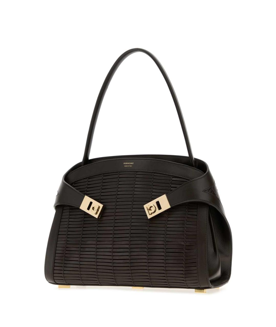 FERRAGAMO Коричневая кожаная сумка с короткими ручками, фото 2