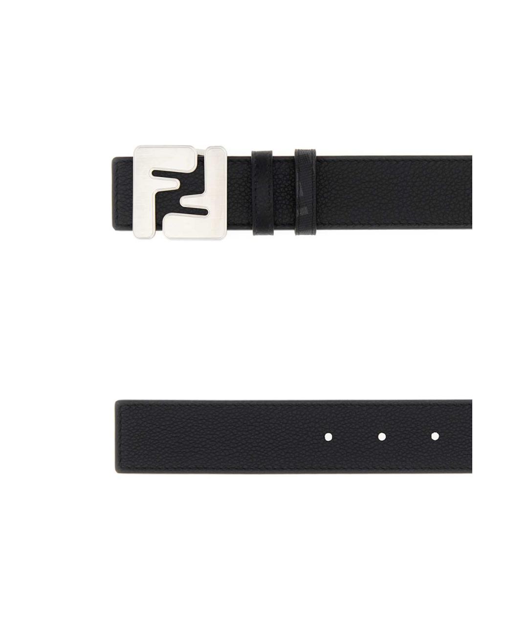 FENDI Черный кожаный ремень, фото 2