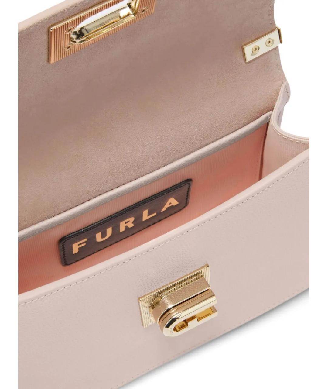 FURLA Розовая кожаная сумка через плечо, фото 4