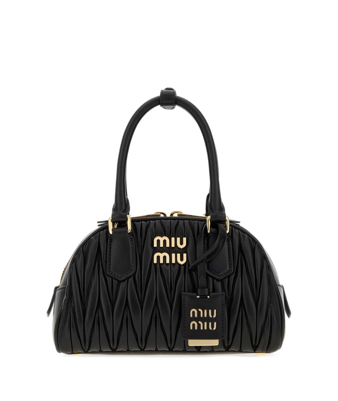 MIU MIU Черная кожаная сумка с короткими ручками, фото 1