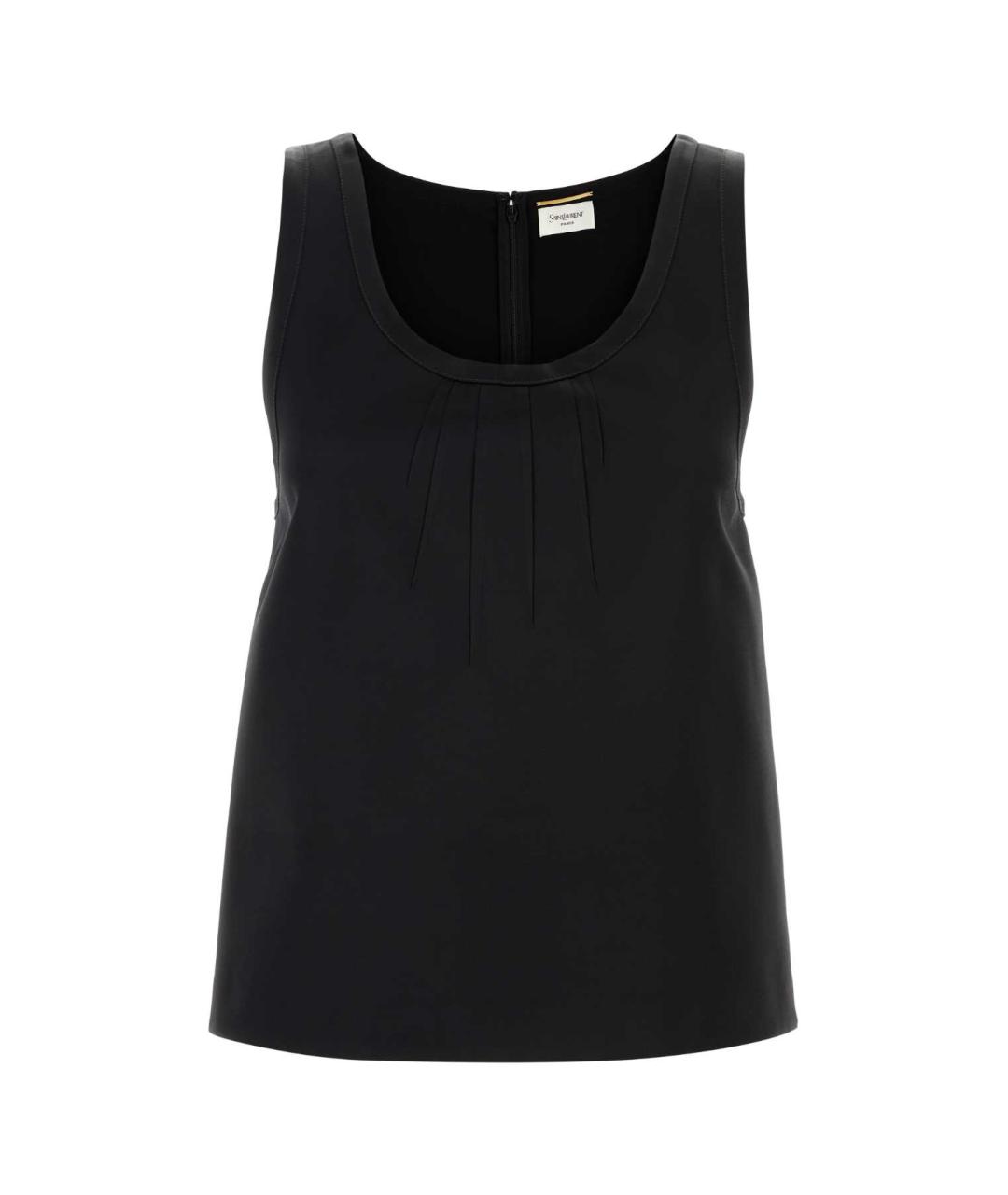 SAINT LAURENT Черная вискозная майка, фото 1