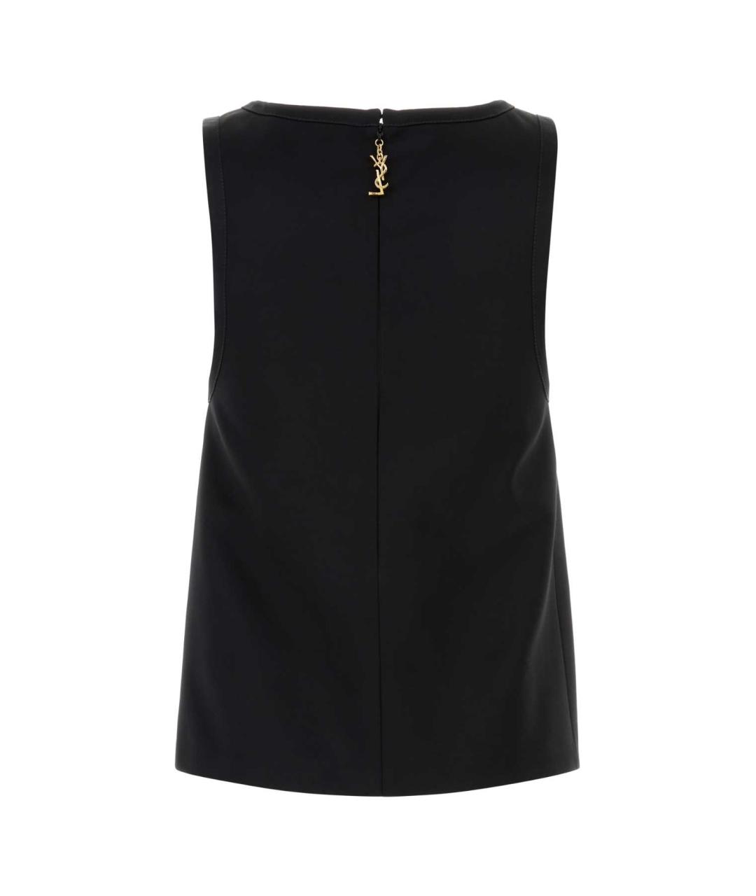 SAINT LAURENT Черная вискозная майка, фото 2