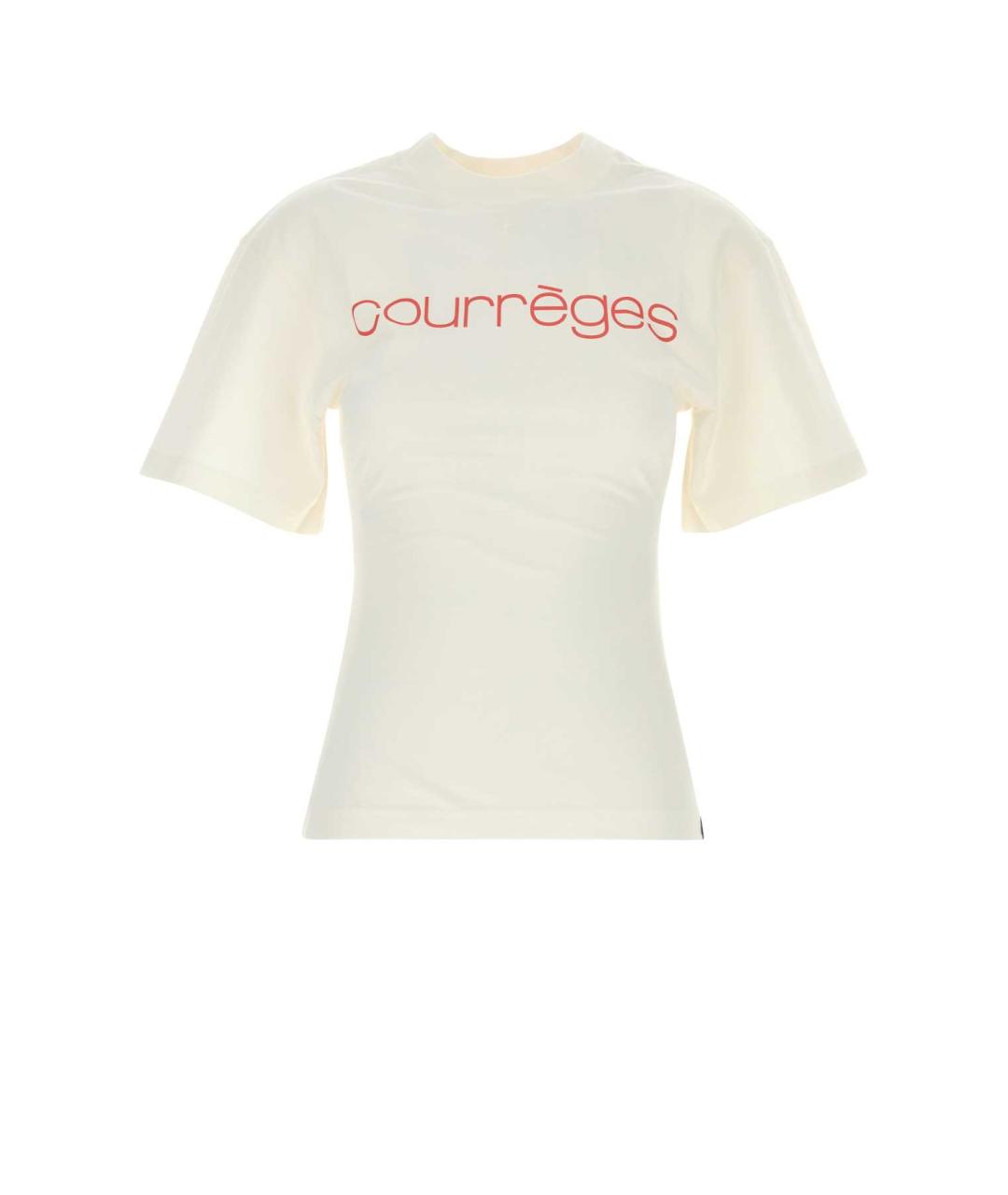 COURREGES Белая хлопковая футболка, фото 1