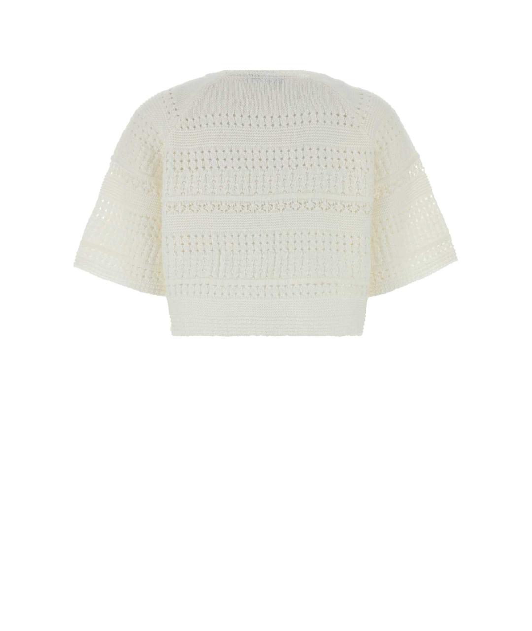 WEEKEND MAX MARA Белая хлопковая футболка, фото 2