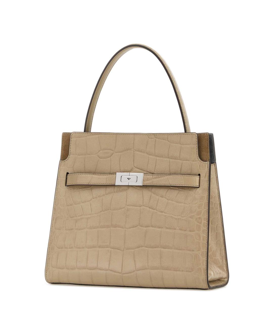 TORY BURCH Бежевая кожаная сумка с короткими ручками, фото 2