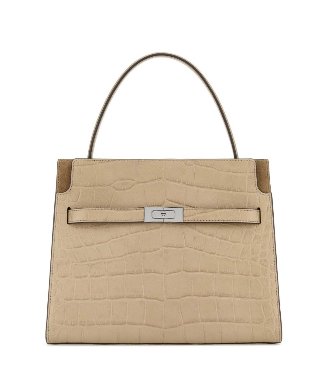 TORY BURCH Бежевая кожаная сумка с короткими ручками, фото 1