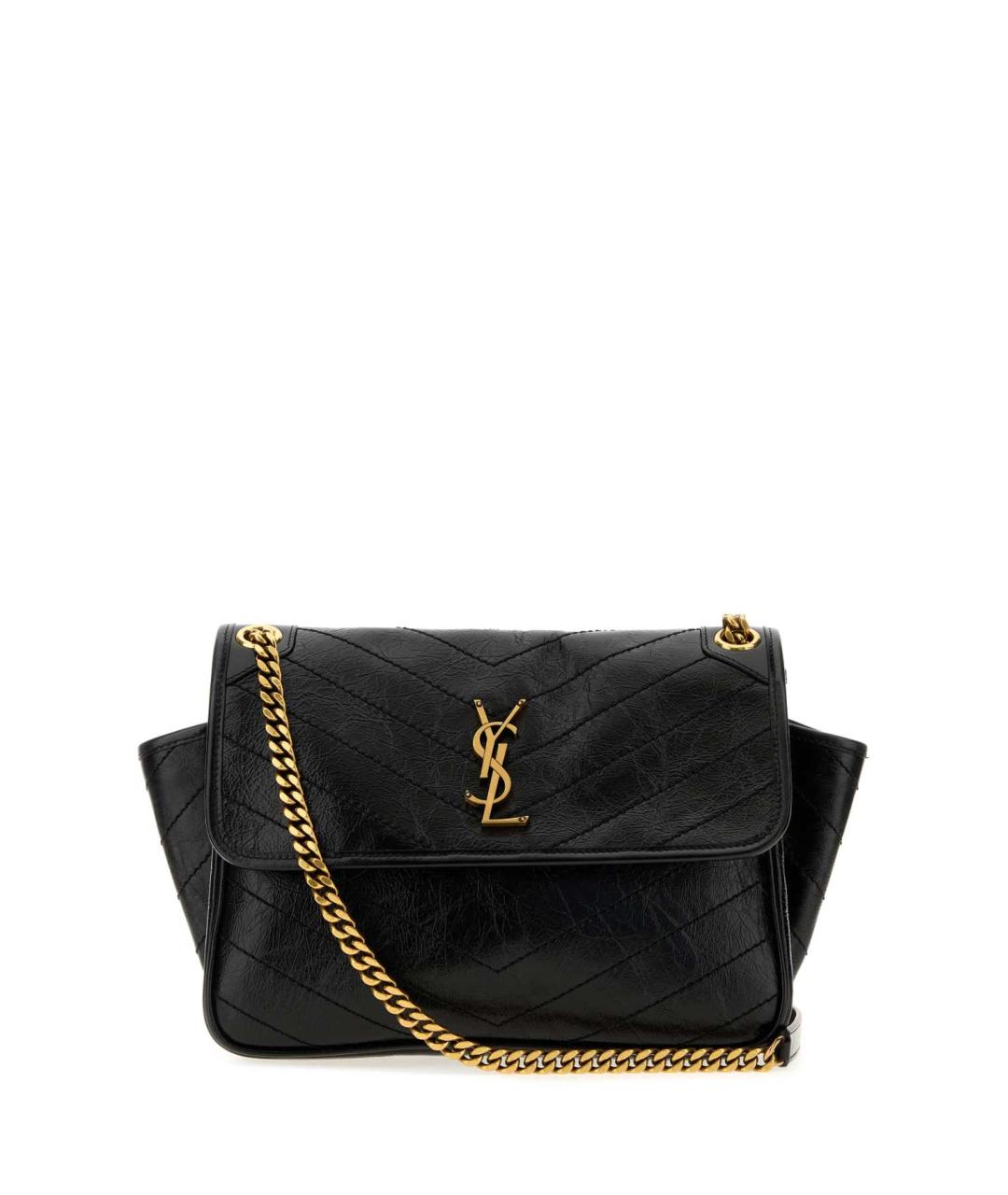 SAINT LAURENT Черная замшевая сумка через плечо, фото 1