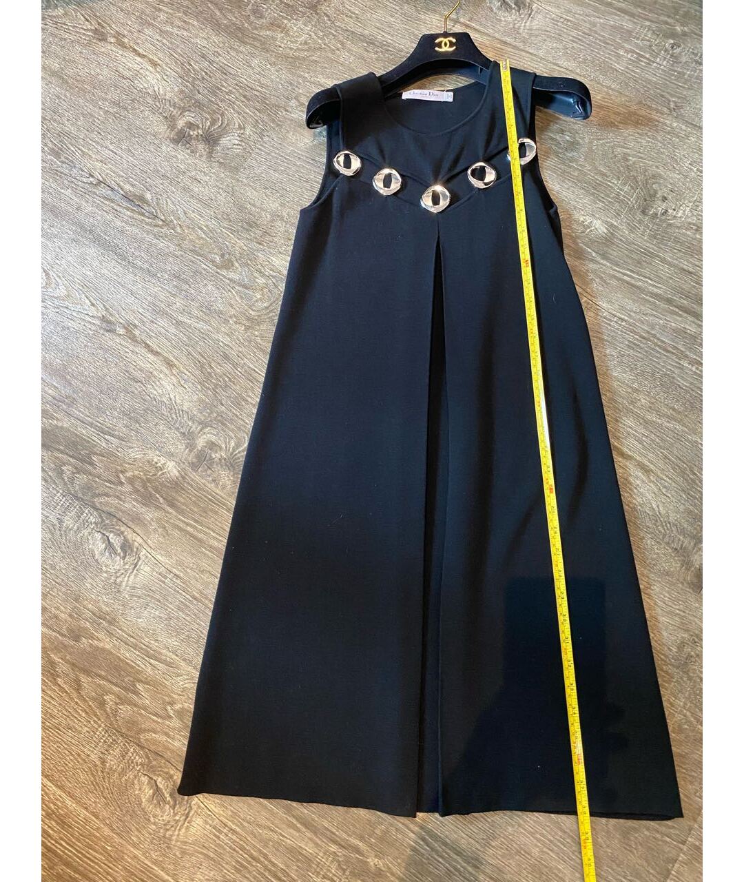 CHRISTIAN DIOR Черное шерстяное повседневное платье, фото 3