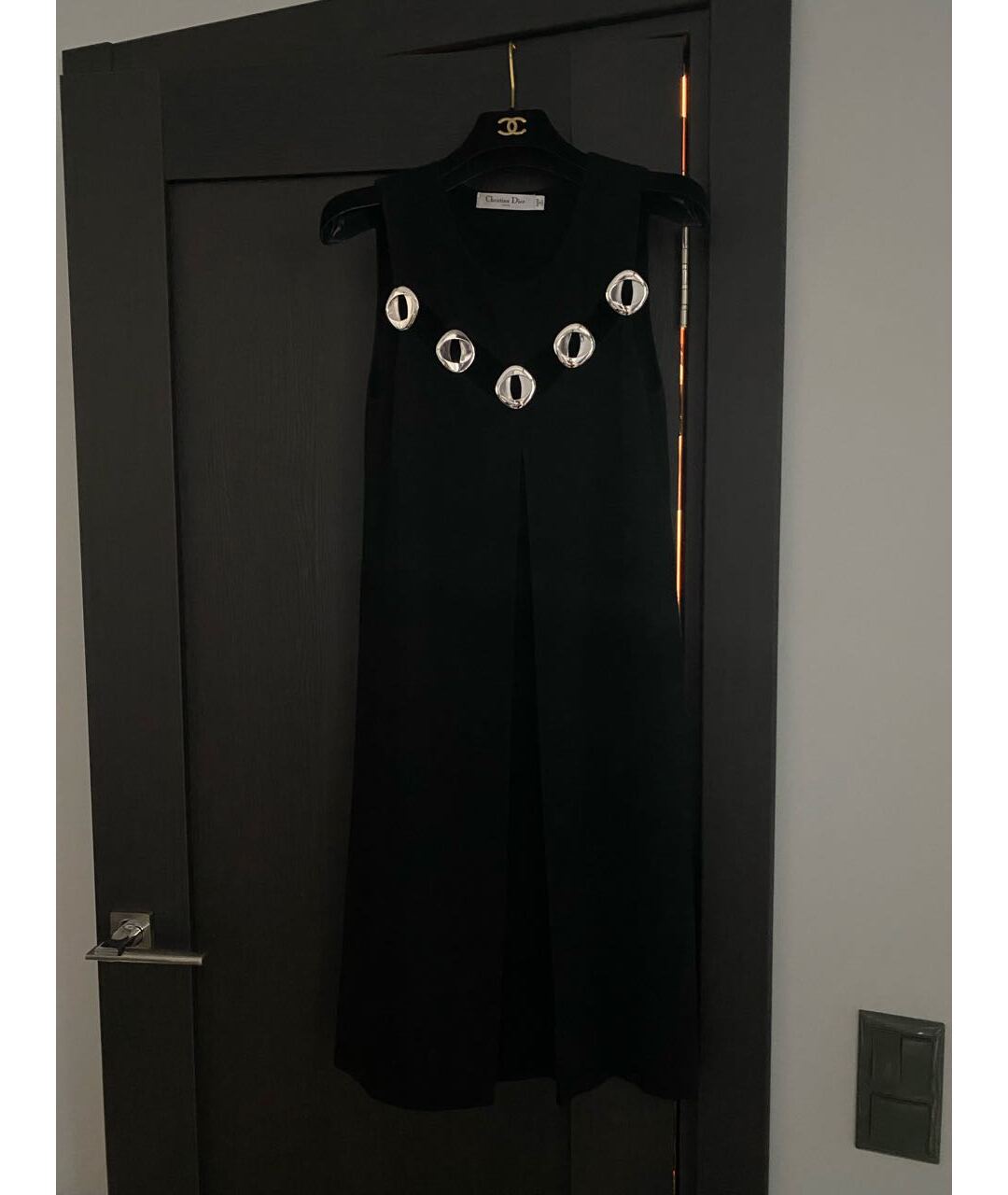 CHRISTIAN DIOR Черное шерстяное повседневное платье, фото 5