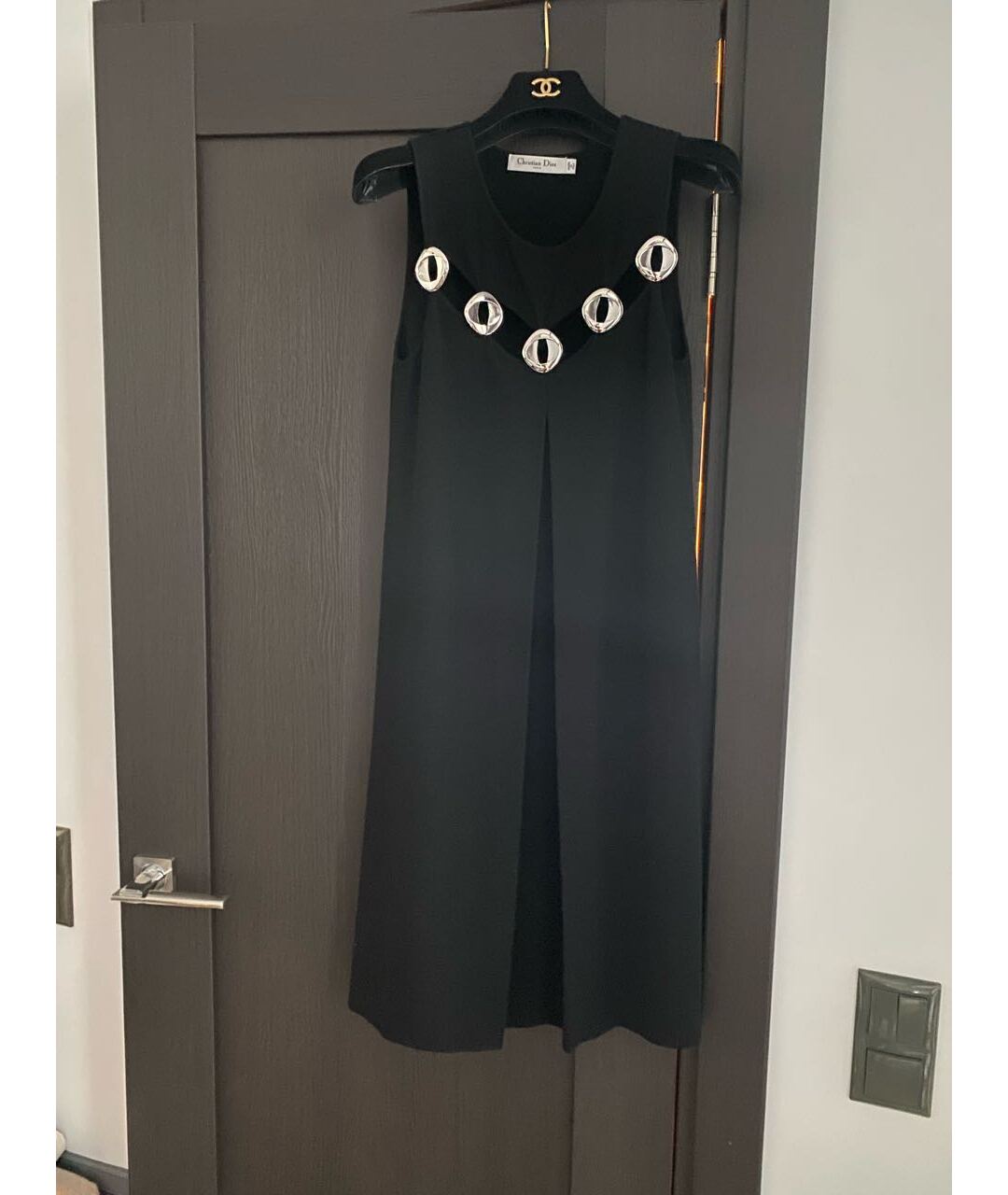 CHRISTIAN DIOR Черное шерстяное повседневное платье, фото 4