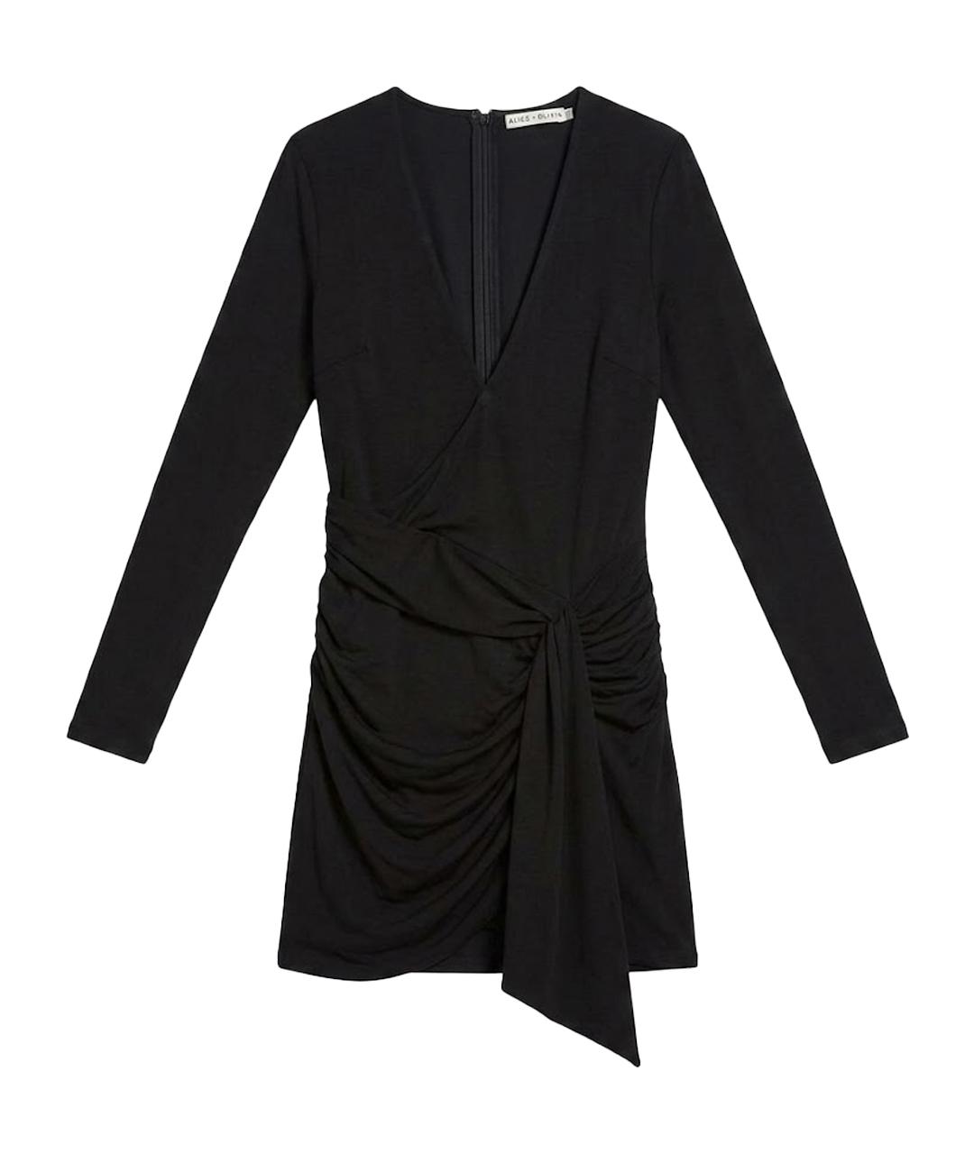 ALICE+OLIVIA Черное ацетатное коктейльное платье, фото 1