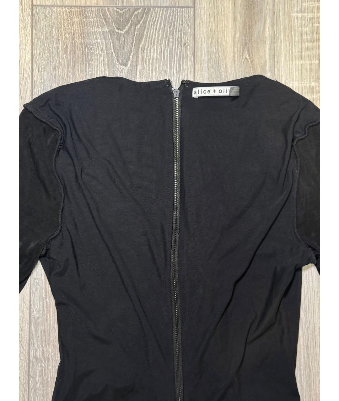 ALICE+OLIVIA Черное ацетатное коктейльное платье, фото 3