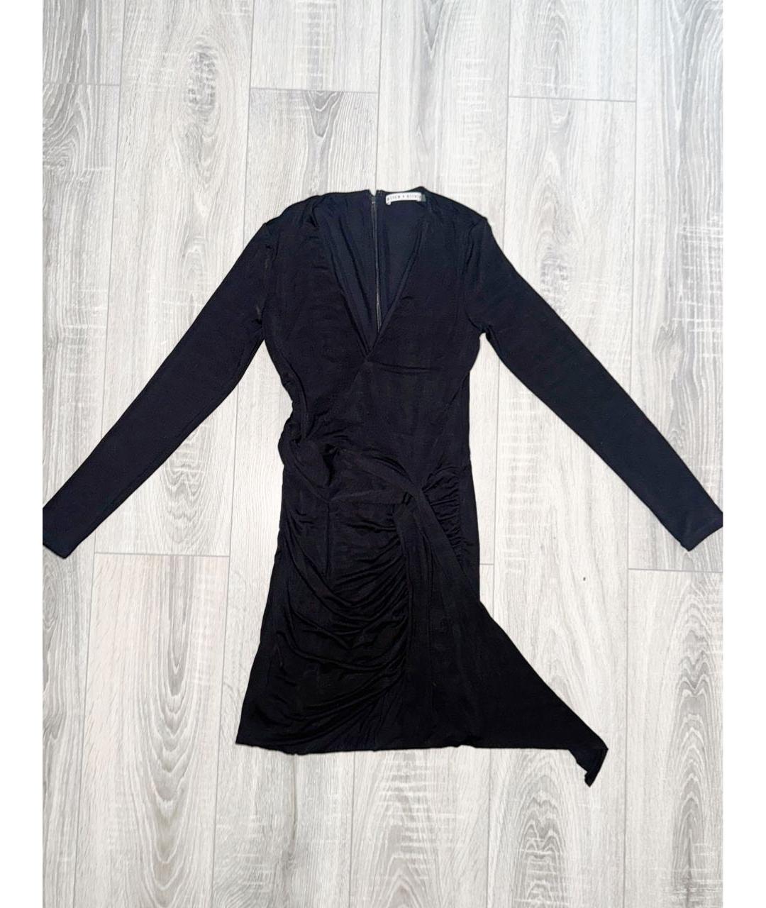ALICE+OLIVIA Черное ацетатное коктейльное платье, фото 9