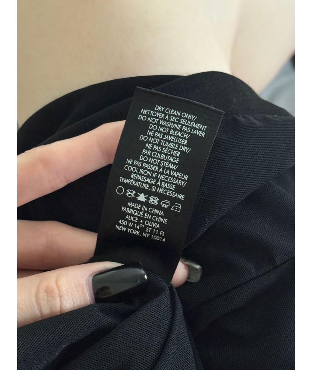 ALICE+OLIVIA Черное ацетатное коктейльное платье, фото 7