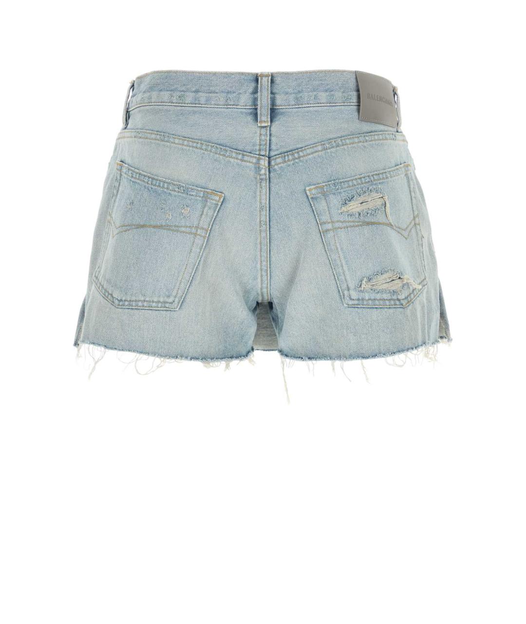 BALENCIAGA Голубая хлопковая юбка-шорты, фото 2