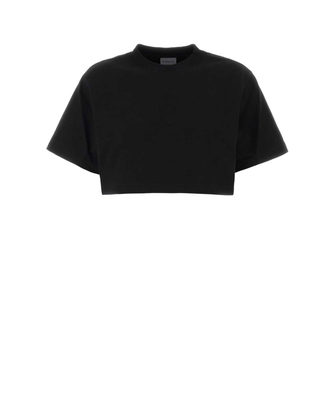 BALENCIAGA Черная хлопковая футболка, фото 1