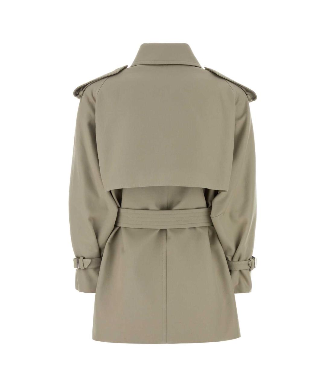 MAX MARA Серый хлопковый тренч/плащ, фото 2