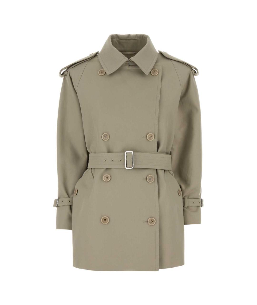 MAX MARA Серый хлопковый тренч/плащ, фото 1