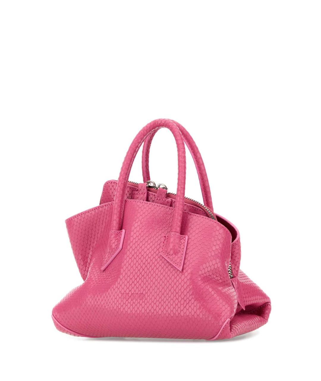 THE ATTICO Розовая кожаная сумка тоут, фото 2