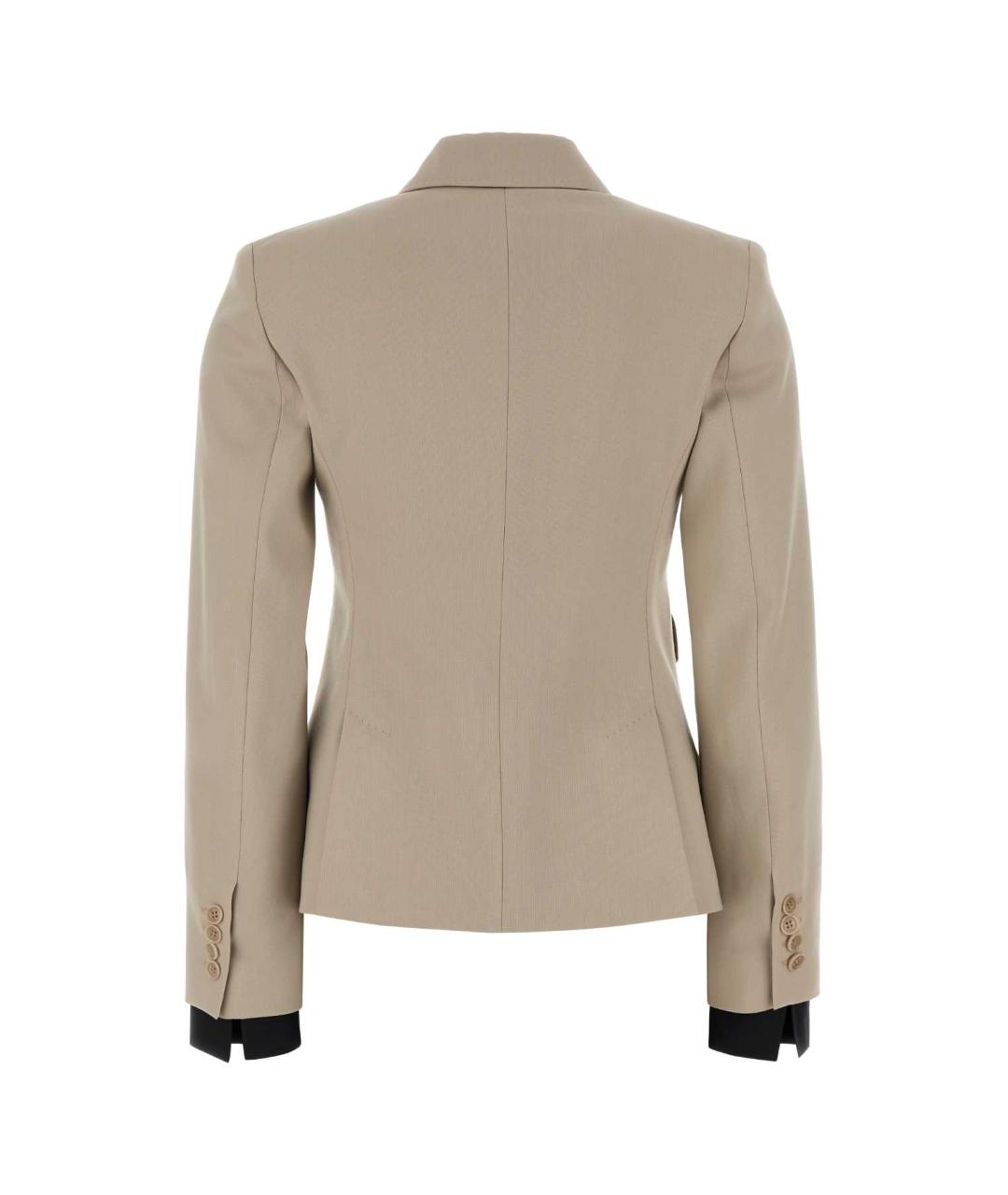 MAX MARA Бежевый полиэстеровый жакет/пиджак, фото 2