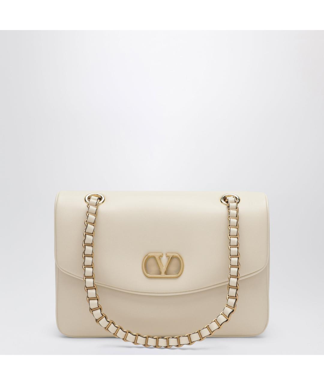 VALENTINO Белая кожаная сумка через плечо, фото 3